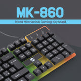 UP Wired Gaming Keyboard, Small RGB Backlit Mechanical Gaming Keyboard, Ultra-Compact Mini Waterproof Keyboard for PC Computer Gamer, Arabic Keyboard