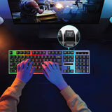 UP Wired Gaming Keyboard, Small RGB Backlit Mechanical Gaming Keyboard, Ultra-Compact Mini Waterproof Keyboard for PC Computer Gamer, Arabic Keyboard