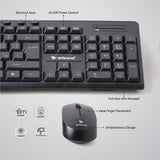 ARIZONE Wireless Keyboard and Mouse Combo, Premium USB-C 2.4Ghz Cordless Multimedia Keyboard and 6 Button Optical Dpi Mice with Dual Interface Nano Receiver, English and Arabic Keys