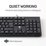 UP USB Wired Keyboard with Full Range of 104 Keys,USB Plug and Play,Arabic&English Layout Black For PC/Laptop